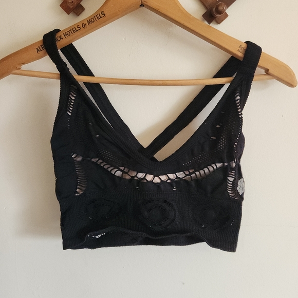 FP Movement by Free People Other - Free People Movement Black Lace Cutout Bralette Bra Intimates Medium Large